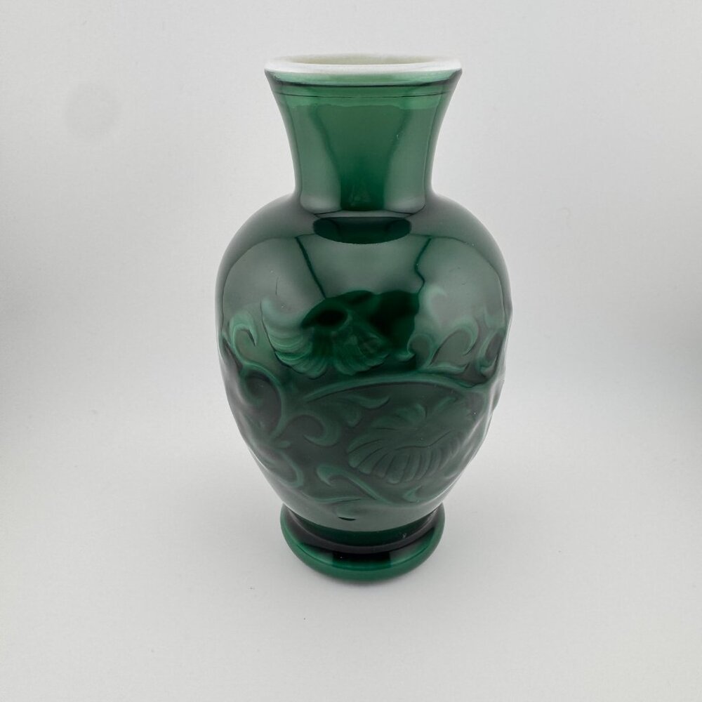 Vintage 1981 Avon Spring Bouquet Jade Green Milk Glass Fragrance Vase Collection - Picture 3 of 10